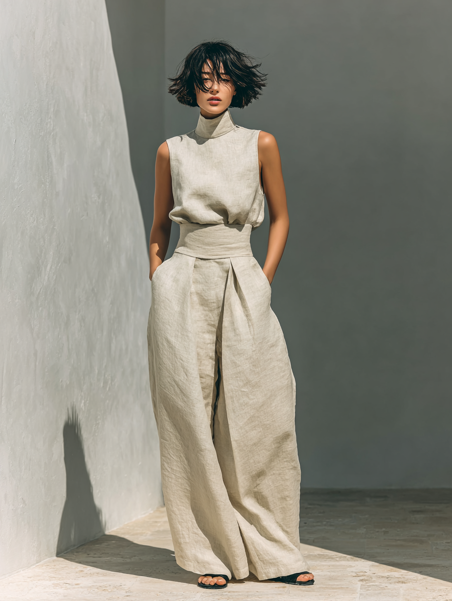 MARIA | CONJUNTO MINIMALISTA DE LINO