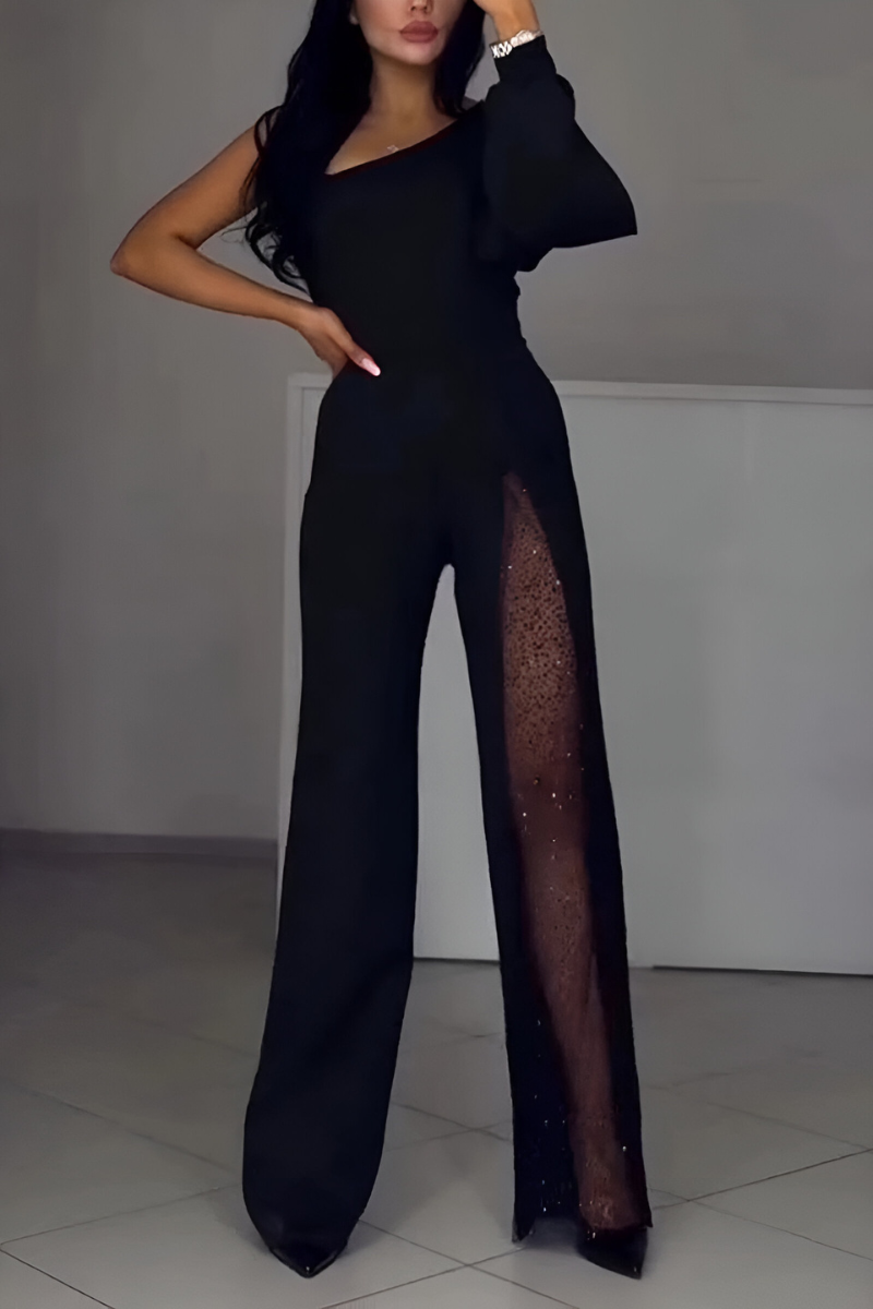 Artemis | Elegante mono de un solo hombro con detalles brillantes