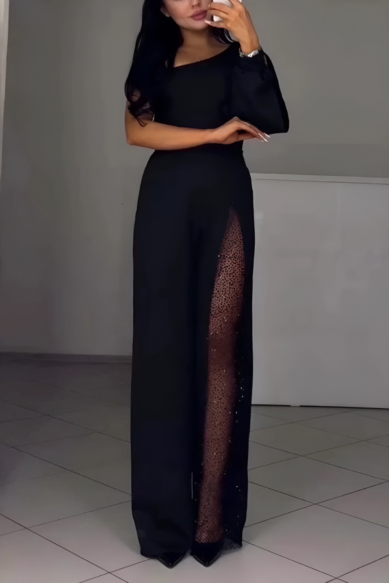Artemis | Elegante mono de un solo hombro con detalles brillantes
